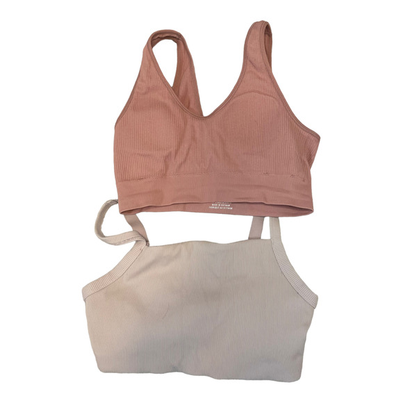 aerie Other - Bundle Two Aerie Sports Bras Size Medium Cream/pink